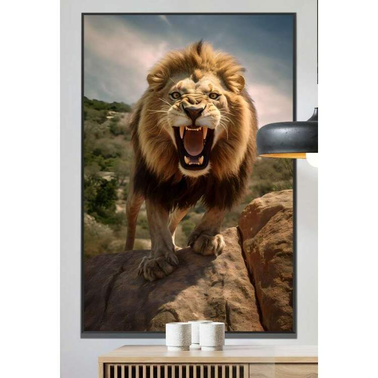Quadro Decorativo Leo Rugindo