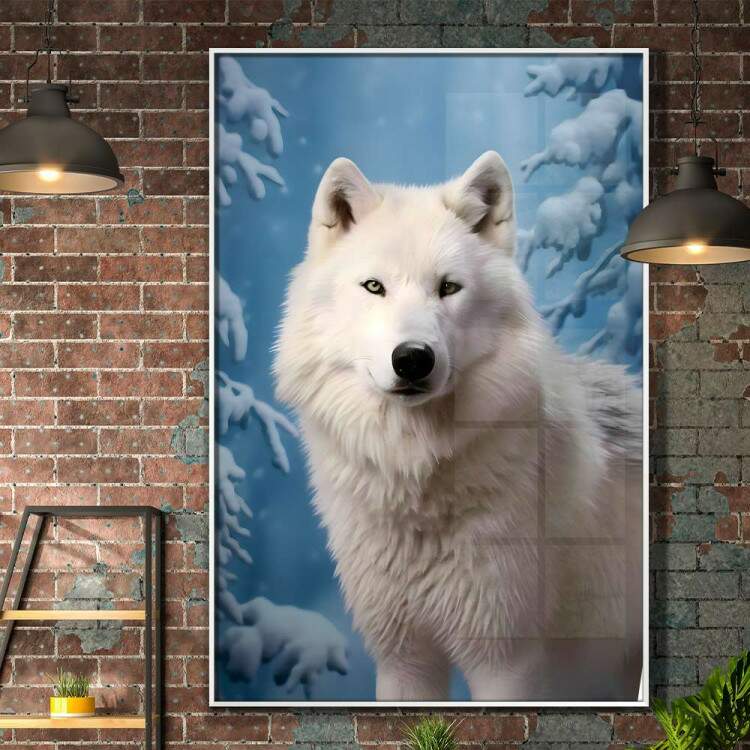 Quadro Decorativo Lobo Branco