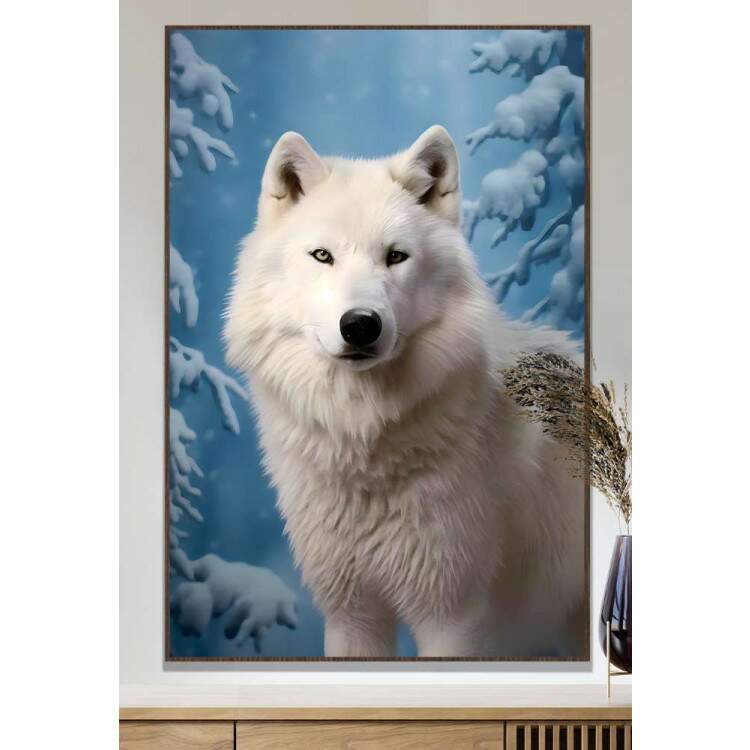 Quadro Decorativo Lobo Branco