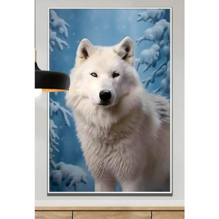 Quadro Decorativo Lobo Branco