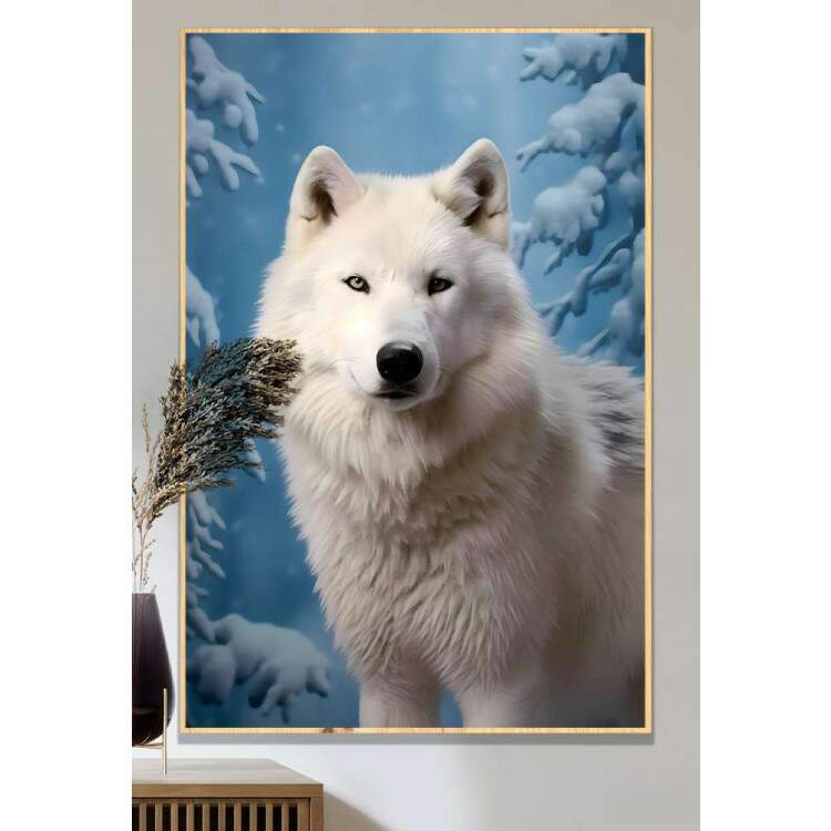 Quadro Decorativo Lobo Branco