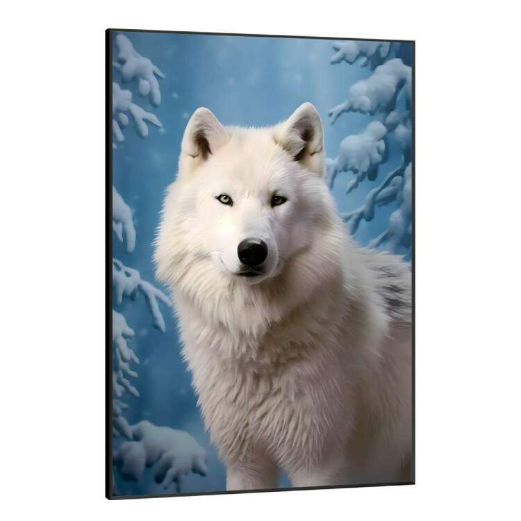Quadro Decorativo Lobo Branco
