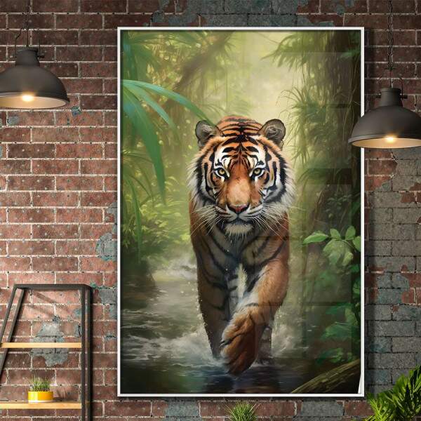 Quadro Decorativo Tigre Caminhando