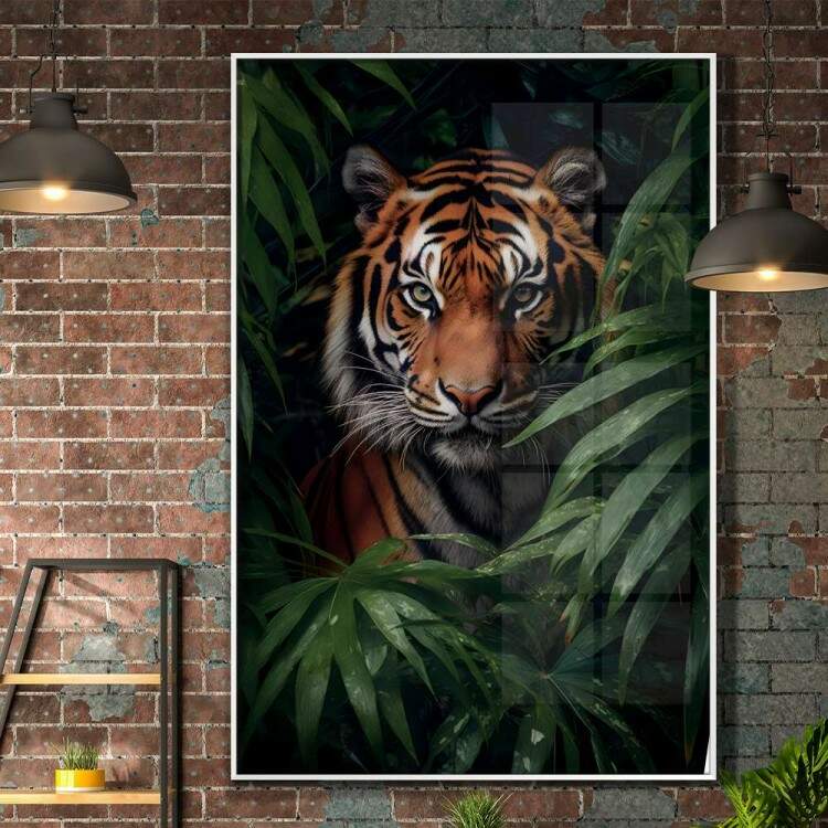 Quadro Decorativo Tigre na Selva