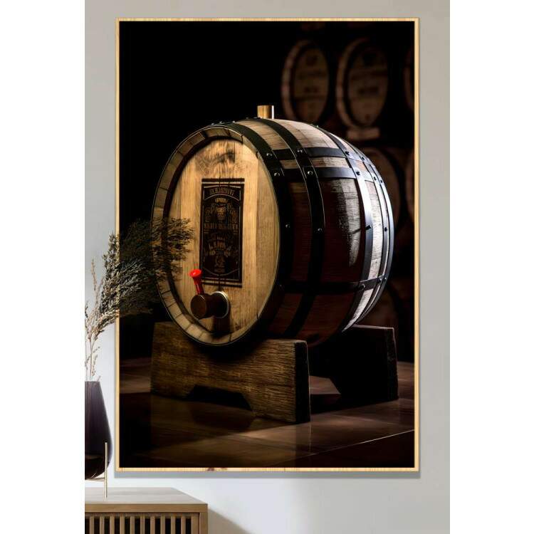 Quadro Decorativo Retr Barril de Vinho