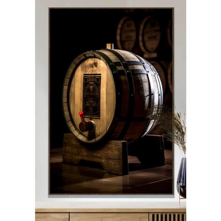 Quadro Decorativo Retr Barril de Vinho