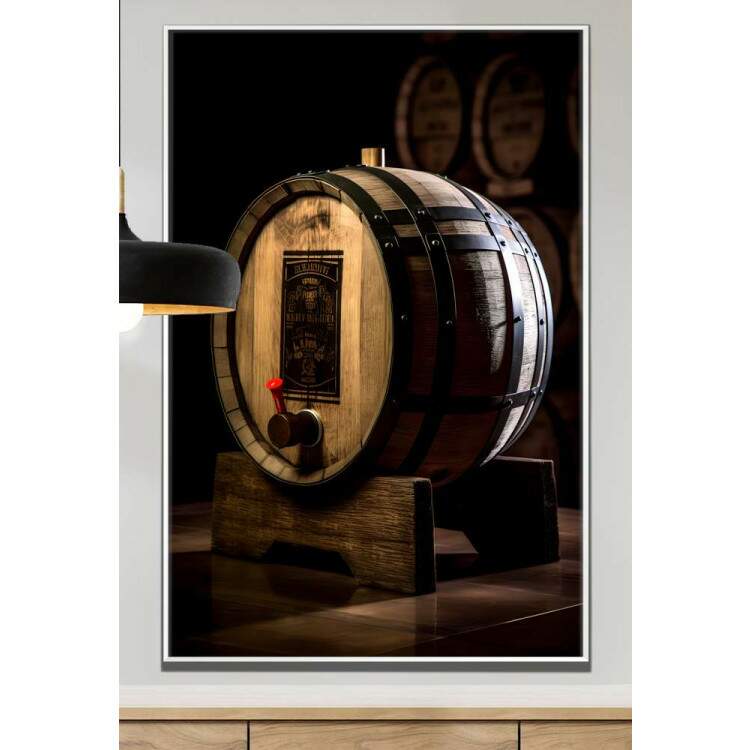 Quadro Decorativo Retr Barril de Vinho