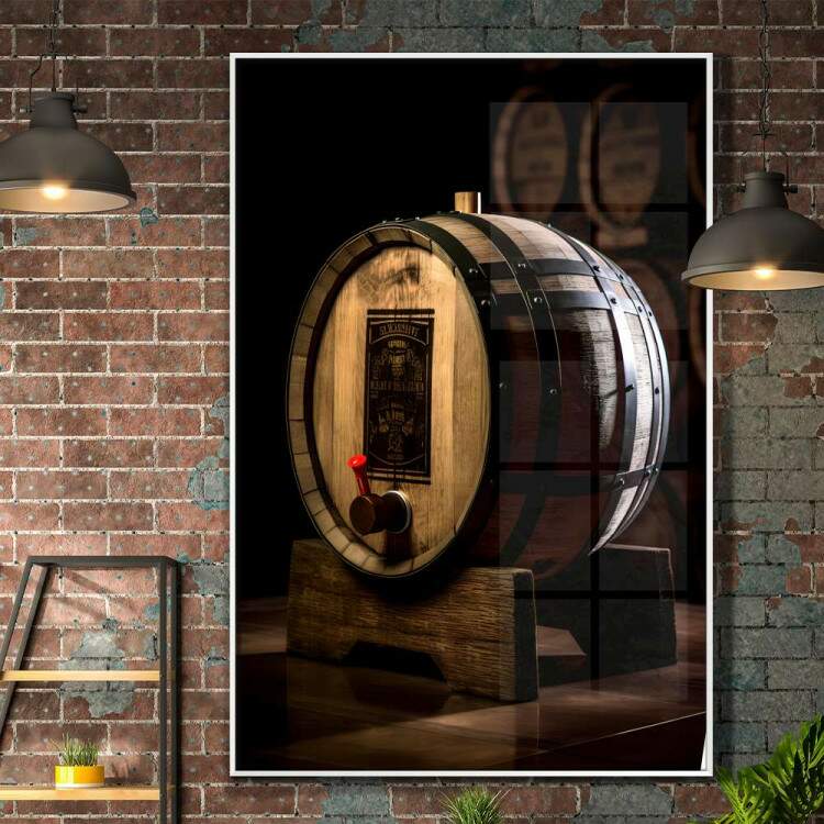 Quadro Decorativo Retr Barril de Vinho