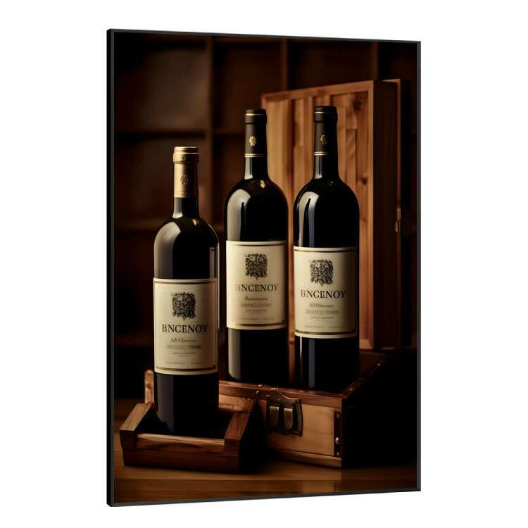 Quadro Decorativo Retr Garrafas de Vinho 02