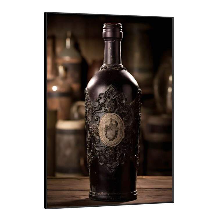 Quadro Decorativo Vinho Destilado Vintage Garrafa