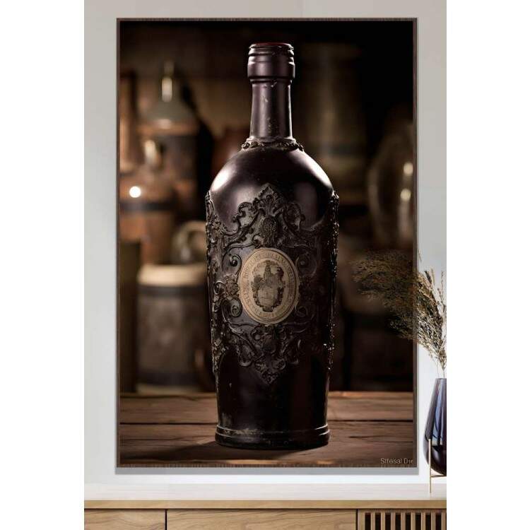Quadro Decorativo Vinho Destilado Vintage Garrafa