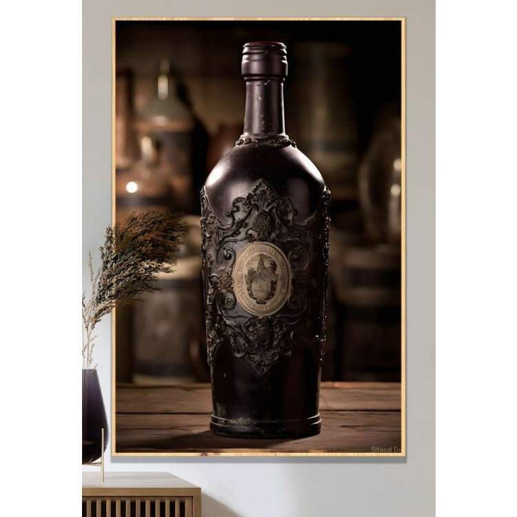 Quadro Decorativo Vinho Destilado Vintage Garrafa