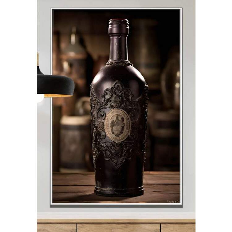 Quadro Decorativo Vinho Destilado Vintage Garrafa
