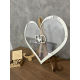 Quadro de Assinaturas Casamento Formato de Cora��o Detalhes Branco