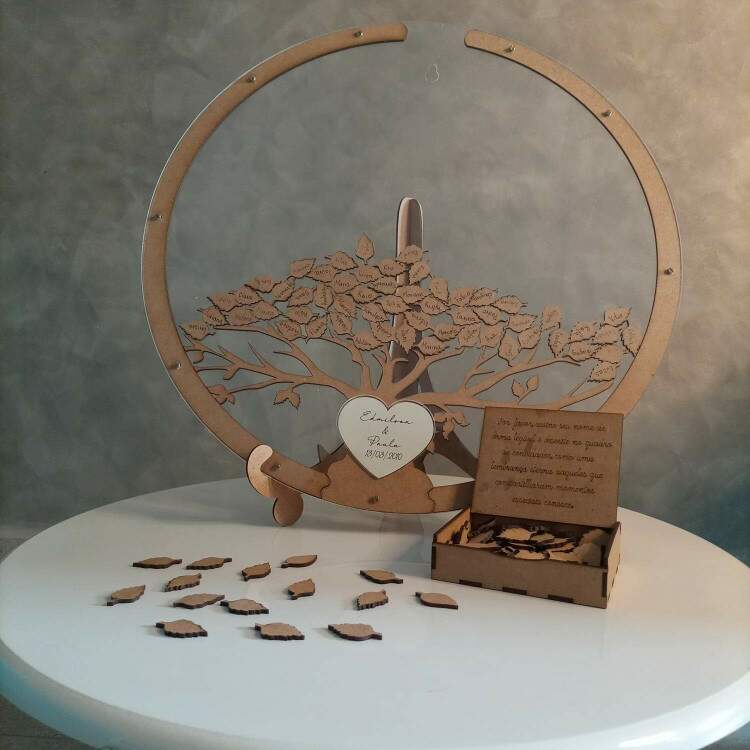 Quadro de Assinaturas Casamento Redondo Arvore