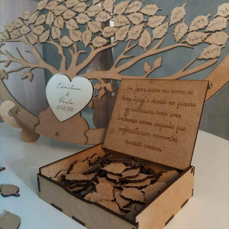 Quadro de Assinaturas Casamento Redondo Arvore