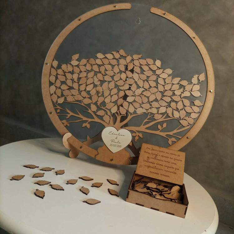 Quadro de Assinaturas Casamento Redondo Arvore