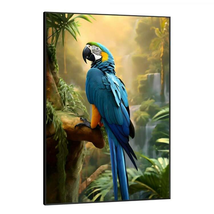 Quadro Decorativo Arara Azul na Floresta