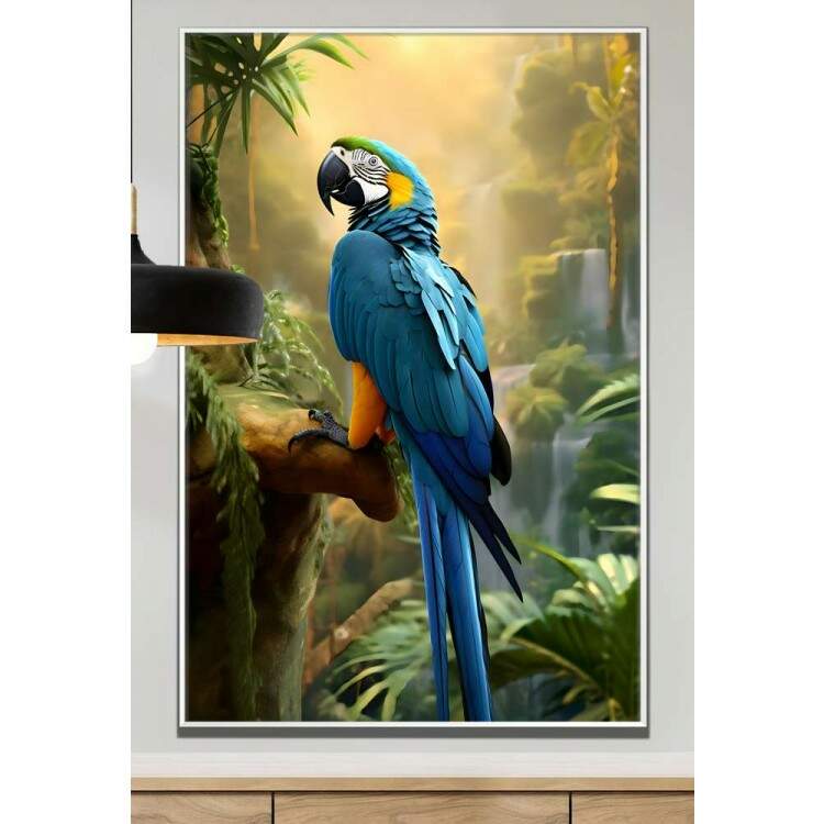 Quadro Decorativo Arara Azul na Floresta