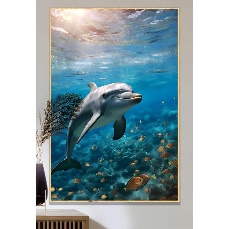 Quadro Decorativo Golfinho e Peixes