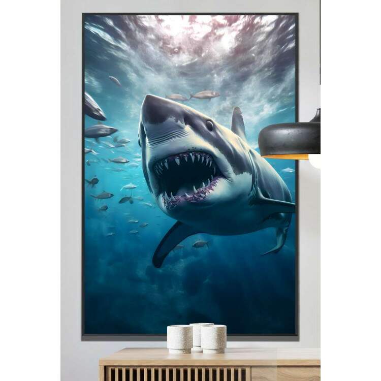 Quadro Decorativo Tubaro e Peixes