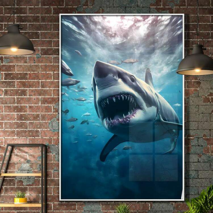 Quadro Decorativo Tubaro e Peixes