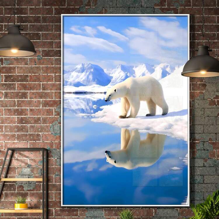 Quadro Decorativo Urso Polar gua