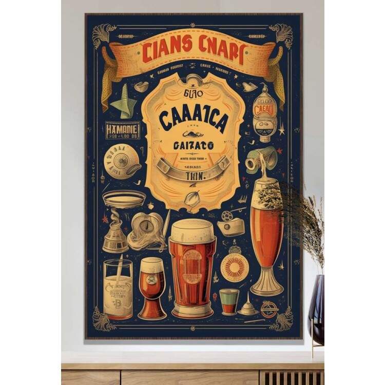 Quadro Decorativo Cartaz Antigo Bebida Clssica