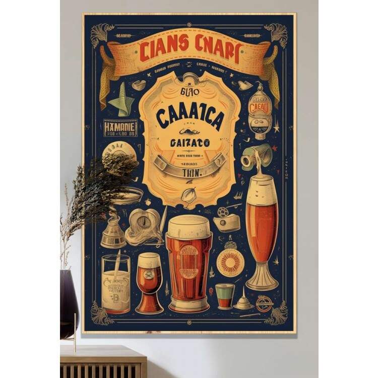 Quadro Decorativo Cartaz Antigo Bebida Clssica