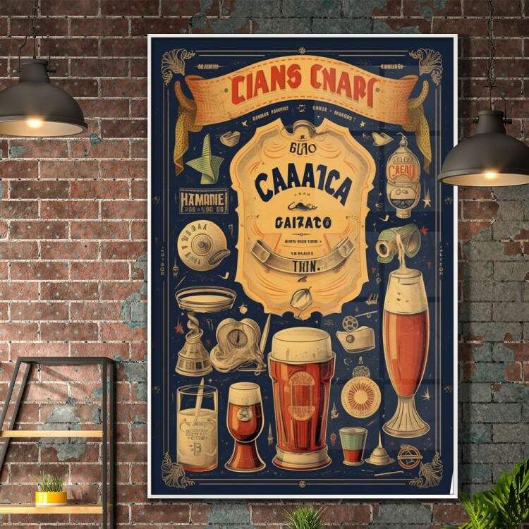 Quadro Decorativo Cartaz Antigo Bebida Clssica