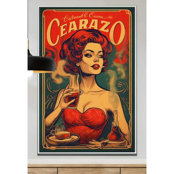 Quadro Decorativo Cartaz Antigo Bebida Vearazo