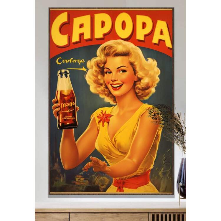 Quadro Decorativo Cartaz de Bebida Antiga Capopa