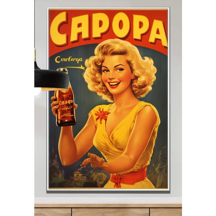 Quadro Decorativo Cartaz de Bebida Antiga Capopa