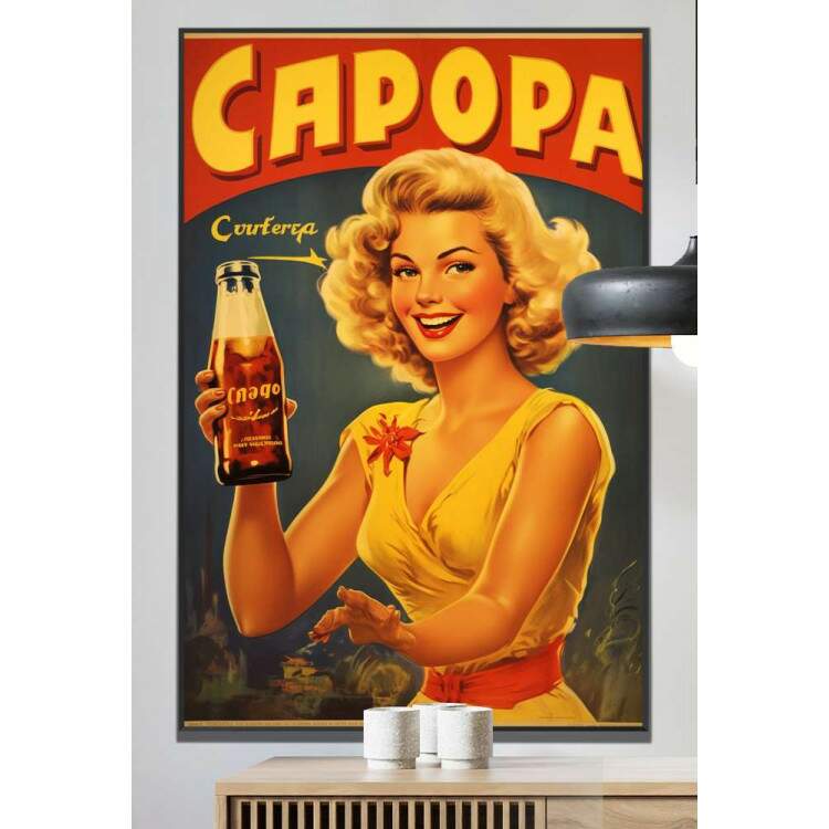 Quadro Decorativo Cartaz de Bebida Antiga Capopa