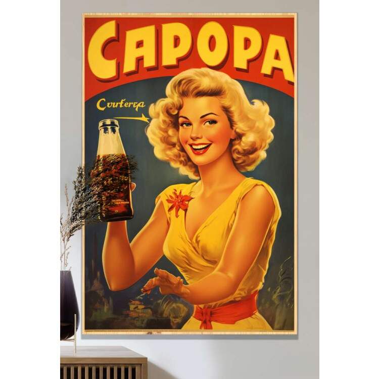 Quadro Decorativo Cartaz de Bebida Antiga Capopa