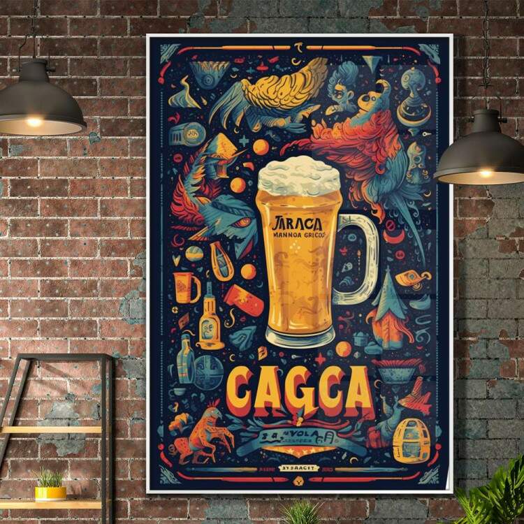 Quadro Decorativo Cartaz de Bebida Cagca