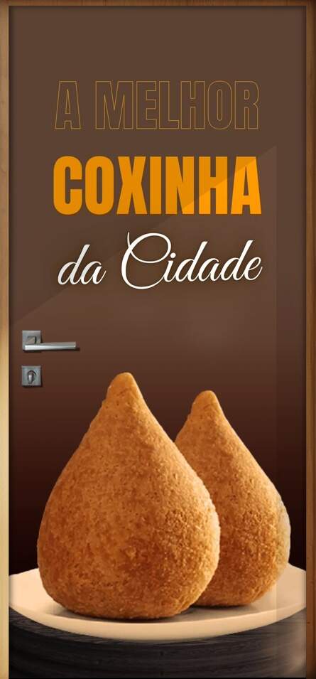 Adesivo de Porta para Pastelaria a Melhor Coxinha da Cidade