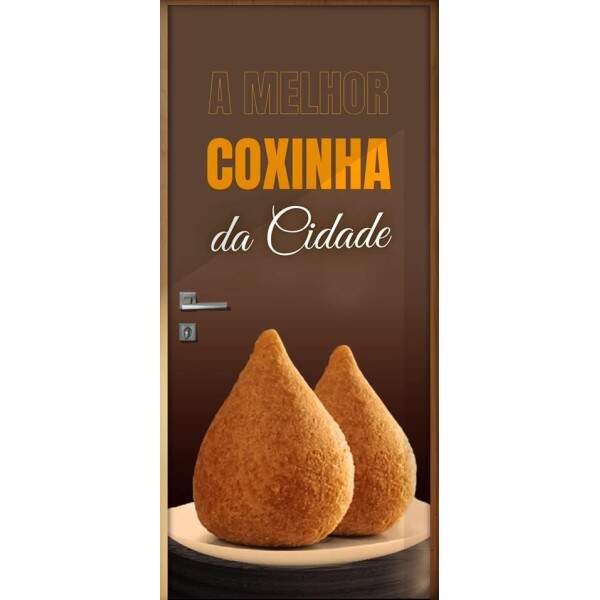 Adesivo de Porta para Pastelaria a Melhor Coxinha da Cidade