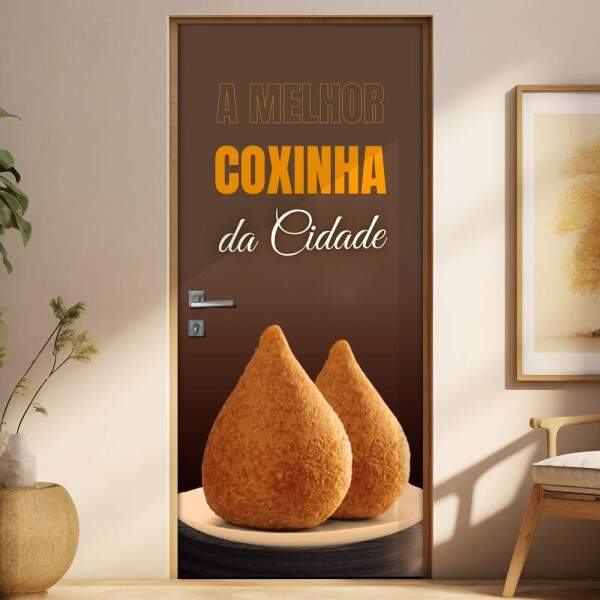 Adesivo de Porta para Pastelaria a Melhor Coxinha da Cidade