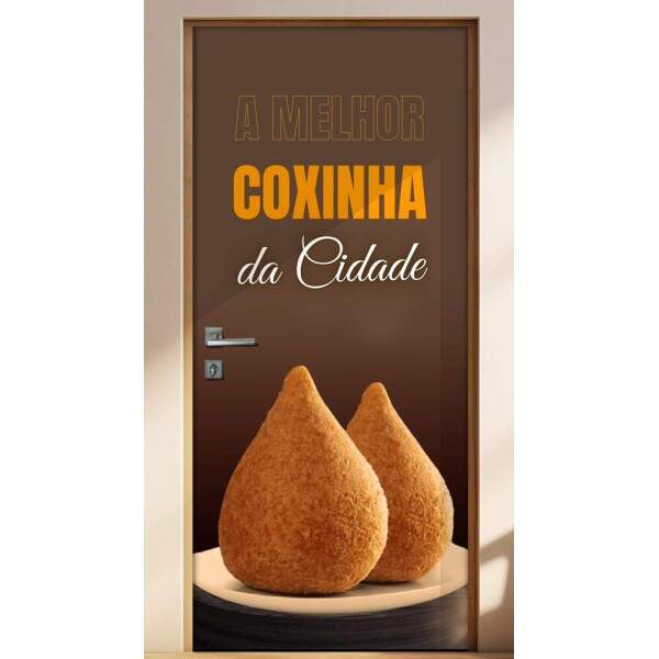 Adesivo de Porta para Pastelaria a Melhor Coxinha da Cidade