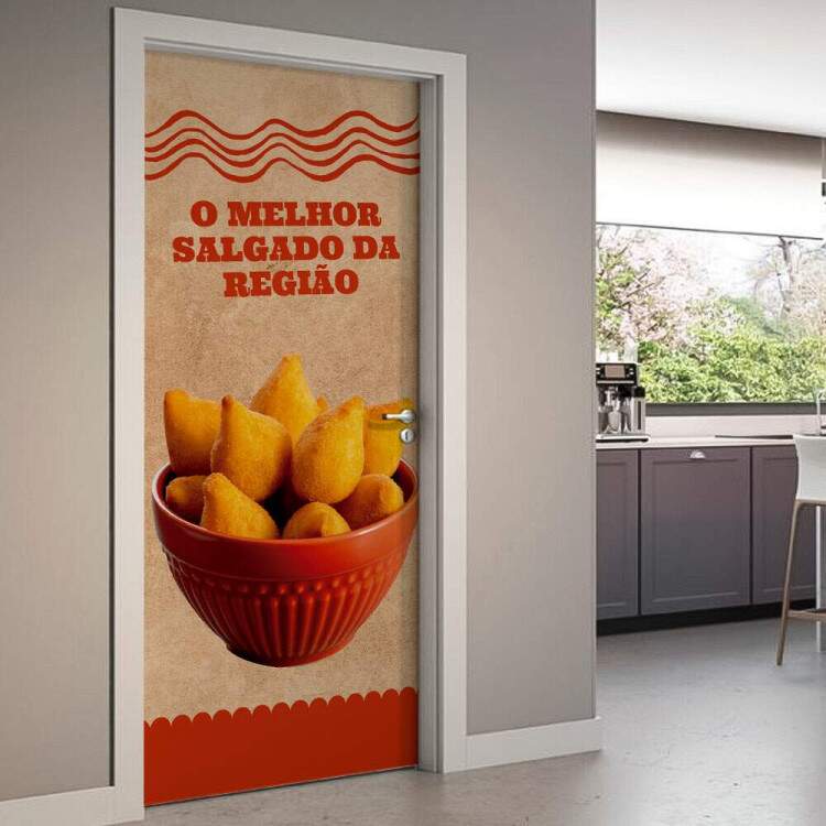 Adesivo de Porta para Pastelaria o Melhor Salgado da Regio