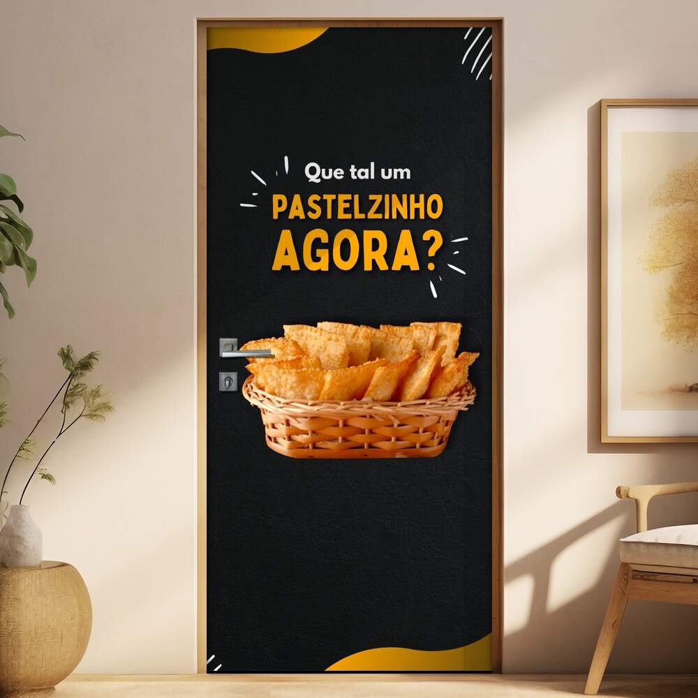 Adesivo de Porta para Pastelaria Que Tal um Pastelzinho