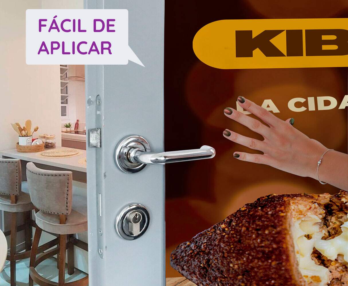 Adesivo de Porta para Pastelaria Melhor Kibe da Cidade