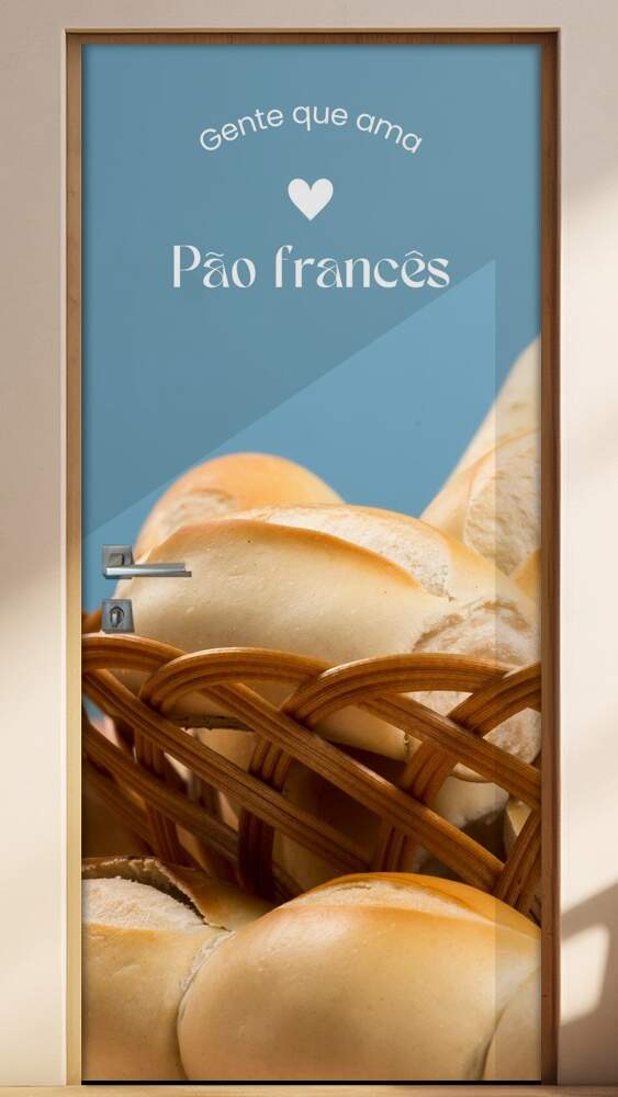 Adesivo de Porta para Padarias Gente que Ama P�o