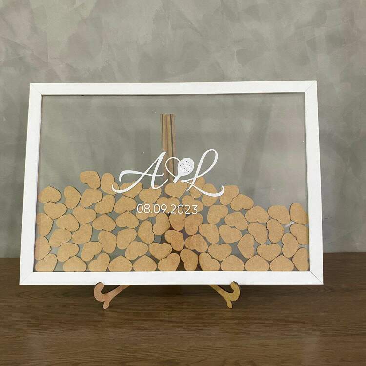 Quadro de Assinaturas Casamento Fundo Acrilico