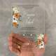 Convite De Casamento em Acr�lico Floral 10x15cm