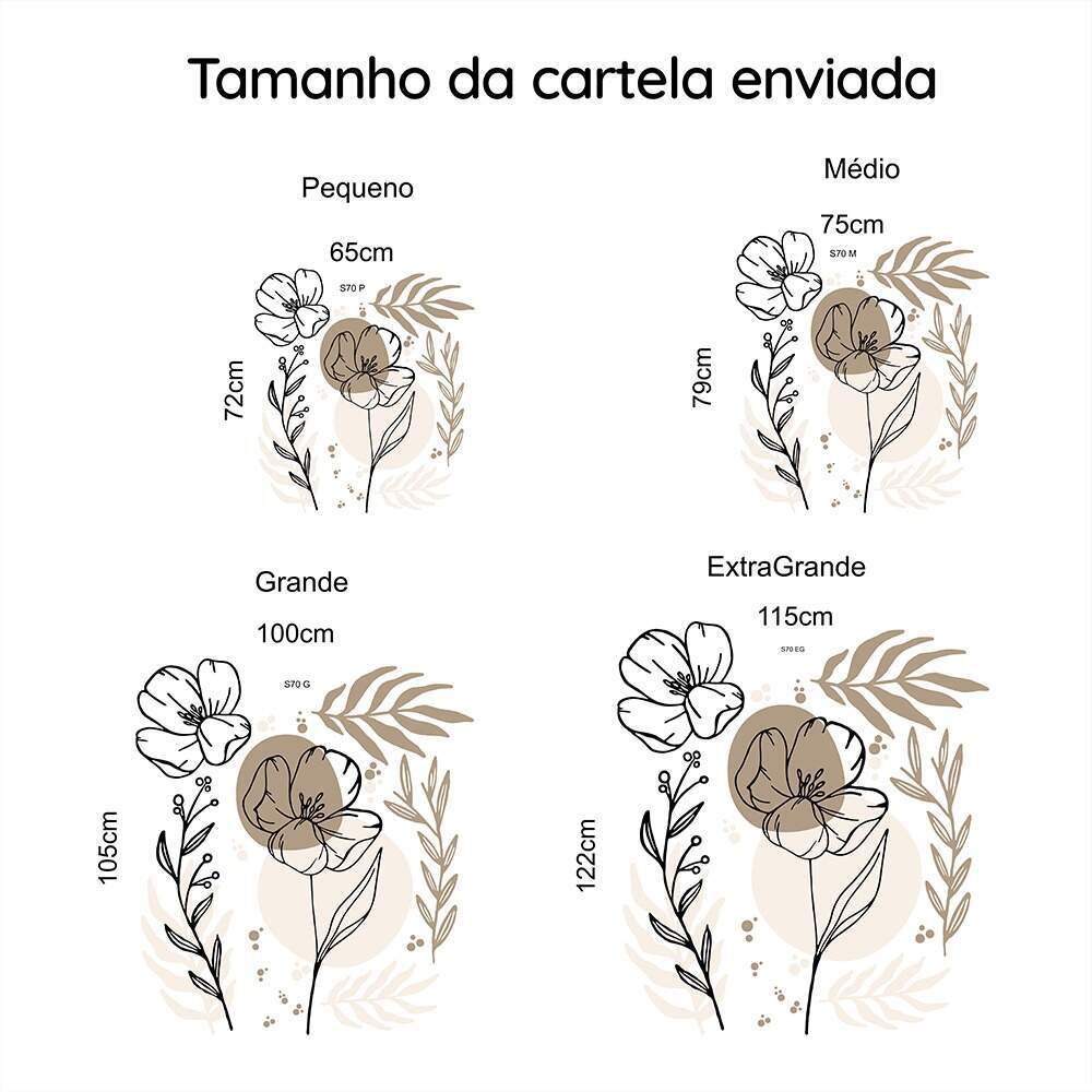 Adesivo Floral Contempor�neo Tom Pastel Minimalista Boho