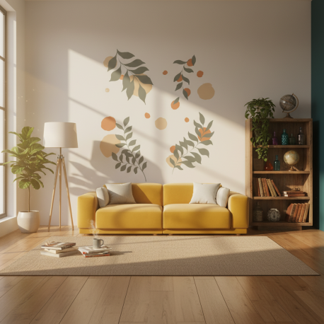 Adesivo Decorativo de Parede Contemporneo Folhagem de rvore Boho