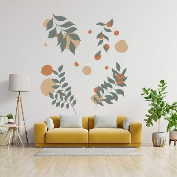 Adesivo Decorativo de Parede Contemporneo Folhagem de rvore Boho