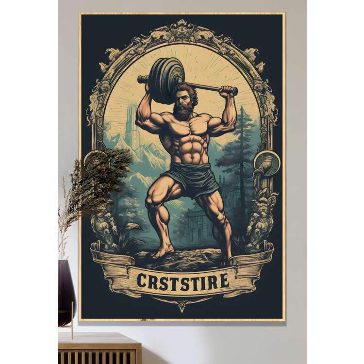 Quadro Decorativo Academia Musculao Homem com Peso